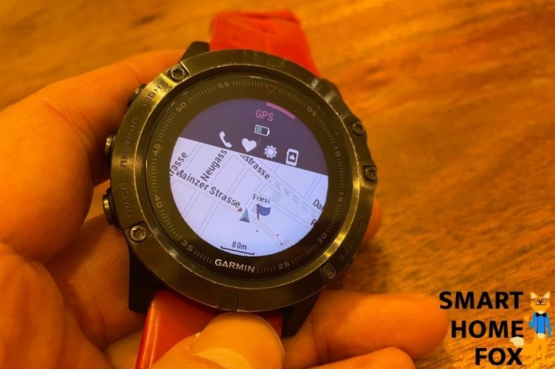 Buttons on the Garmin Fenix 5 Plus.